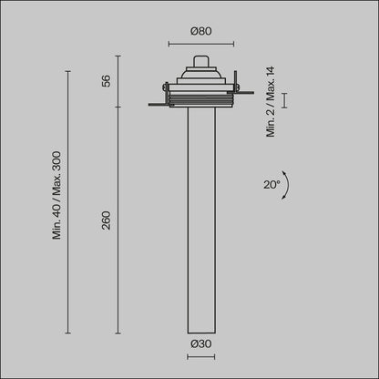 Downlight C140TRS-L300-7W3K-W