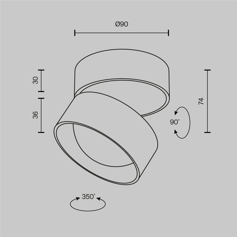 Ceiling luminaire C220CL-12W3K-B