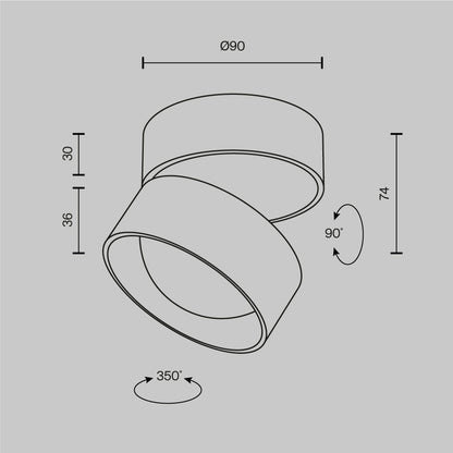 Ceiling luminaire C220CL-12W3K-B