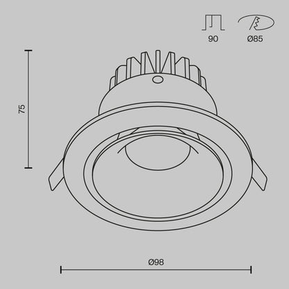 Downlight DL031-L12W3K-D-W