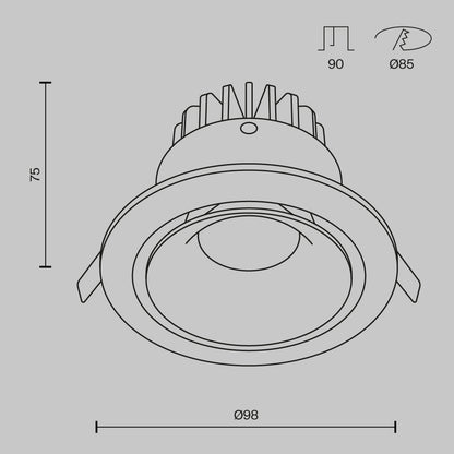 Downlight DL031-L12W4K-B
