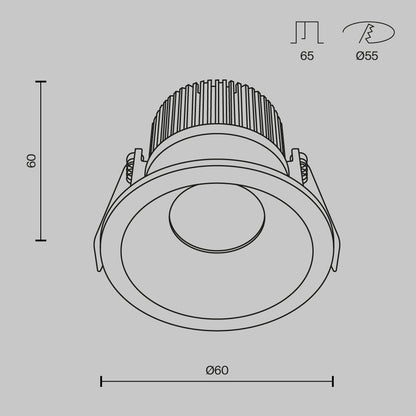 Downlight DL034-01-06W3K-B