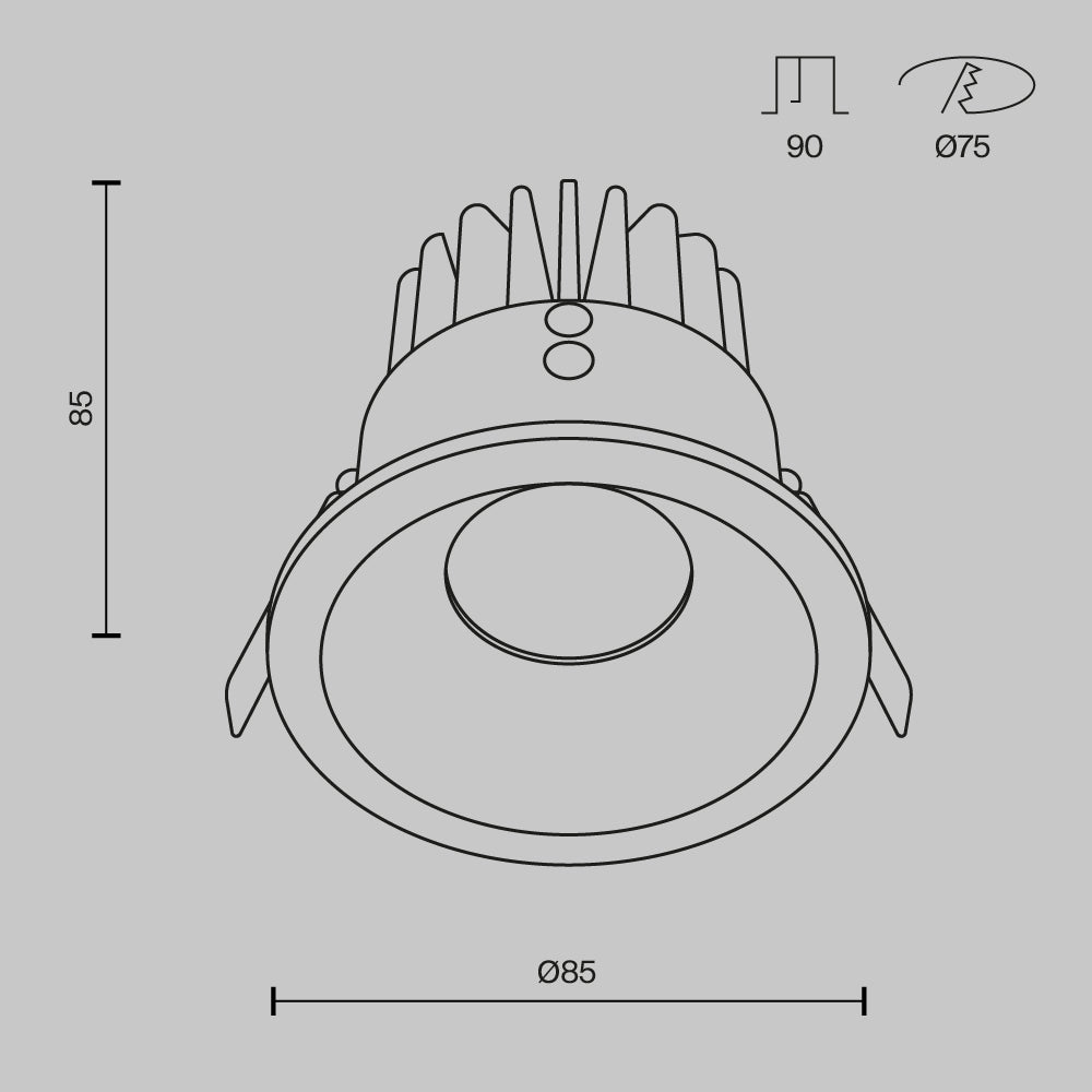 Süvistatav valgusti DL034-L12W4K-B