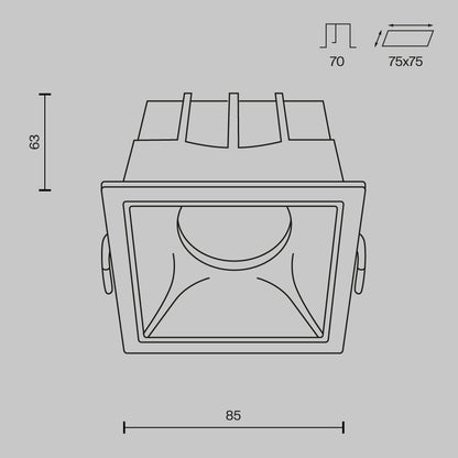 Süvisvalgusti DL043-01-15W3K-D-SQ-W
