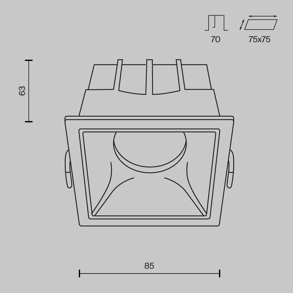Süvistatav valgusti DL043-01-15W4K-D-SQ-W
