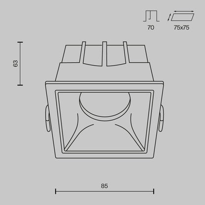 Süvistatav valgusti DL043-01-15W4K-D-SQ-W
