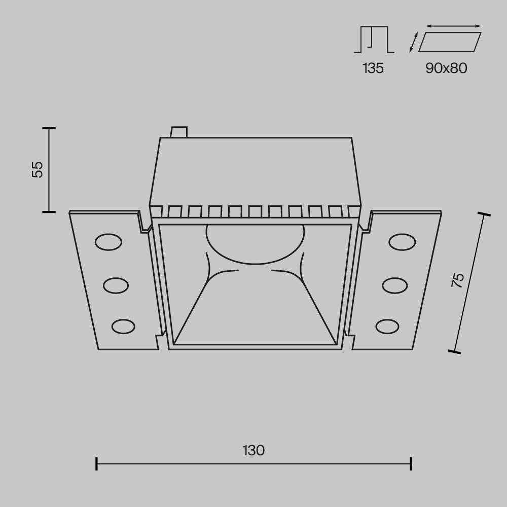 Süvisvalgusti DL051-01-GU10-SQ-WMG