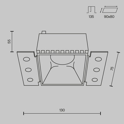 Süvisvalgusti DL051-01-GU10-SQ-WMG