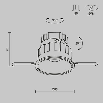 Einbaustrahler DL057-10W3K-W