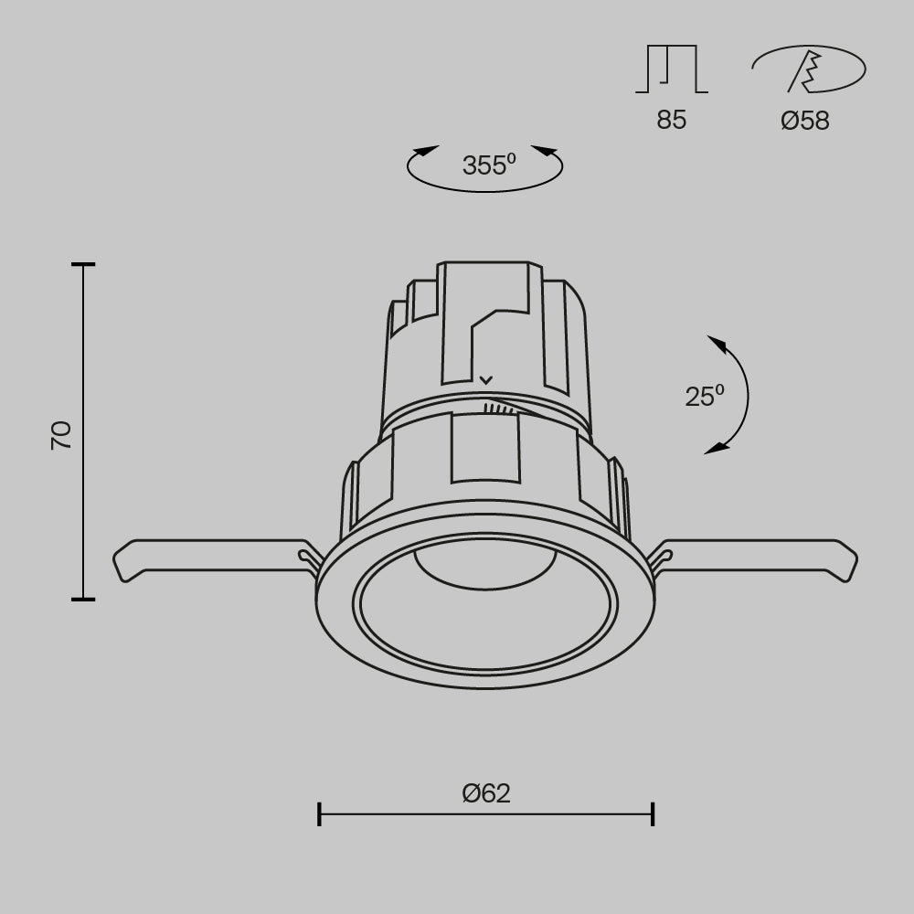 Downlight DL057-7W3K-B