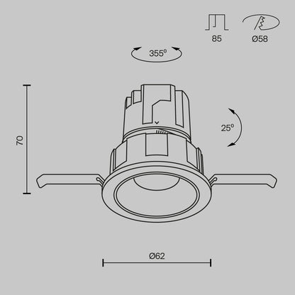 Downlight DL057-7W3K-B