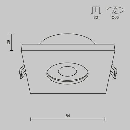 Süvisvalgusti DL083-01-GU10-SQ-B