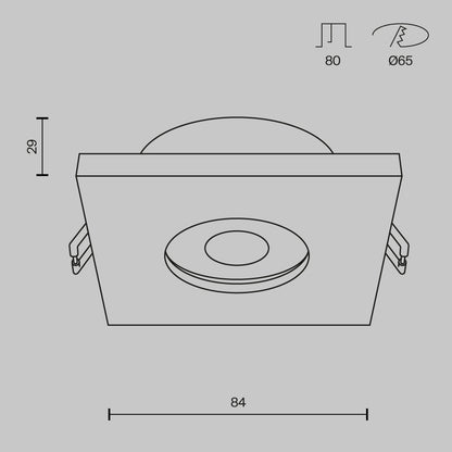 Downlight DL083-01-GU10-SQ-W