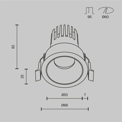 Süvisvalgusti DL115-10W-3K-B
