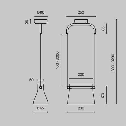 Ripatsvalgusti MOD170PL-L8BS3K