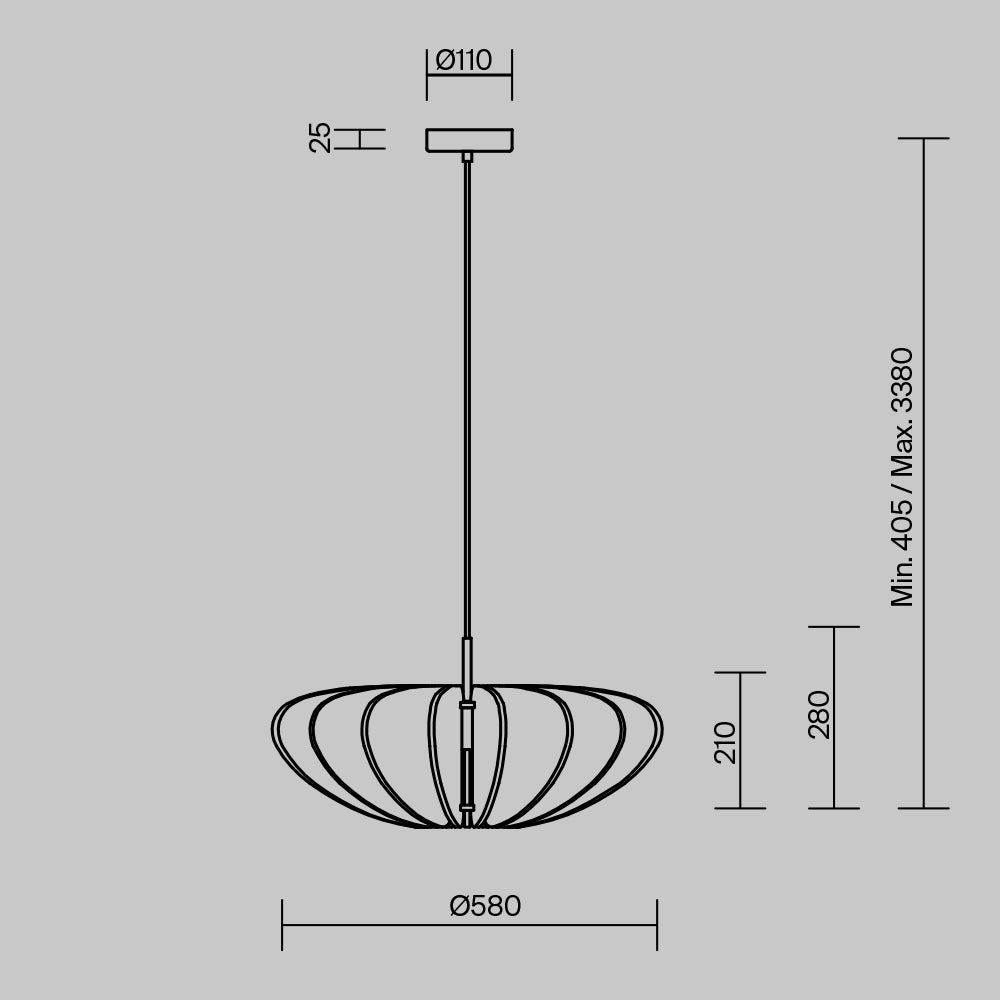 Pendant lamp MOD398PL-01GR1