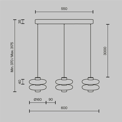 Ripatsvalgusti MOD497PL-L23BRK