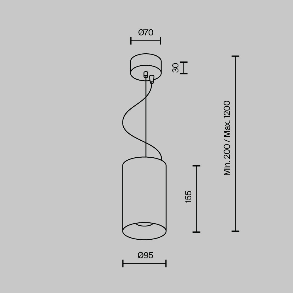 Ripatsvalgusti P089PL-25W3K-B