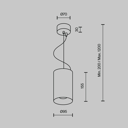 Ripatsvalgusti P089PL-25W3K-B