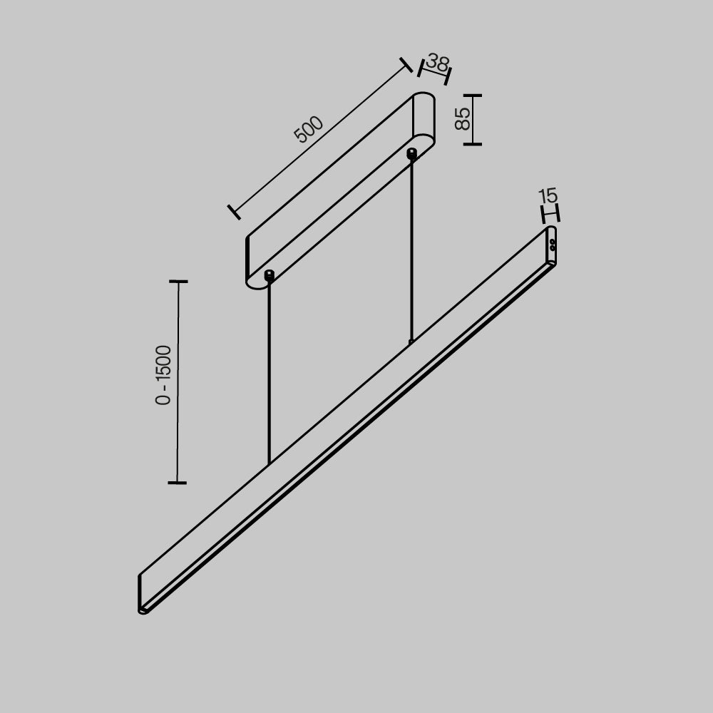 Ripatsvalgusti P109PL-36W2.7-6K-B