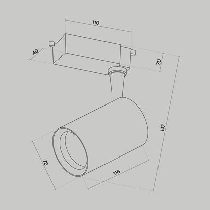 Track Lighting TR003-1-10W4K-S-B