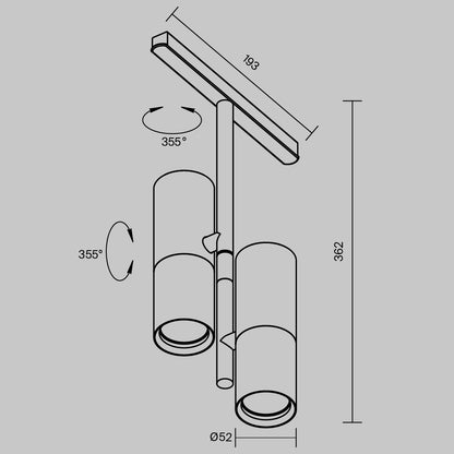 Track luminaire TR005-2-2X12W3K-BBS