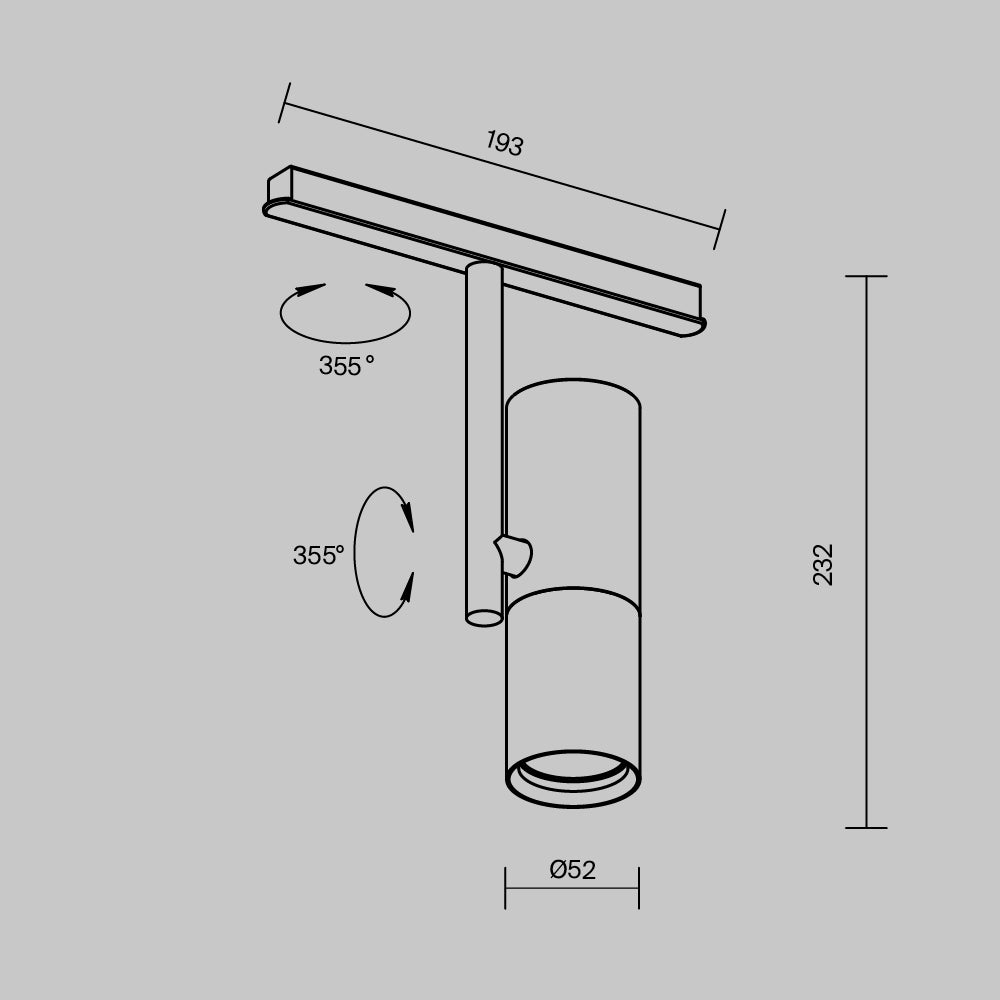 Track luminaire TR005-4-12W-DS-BBS