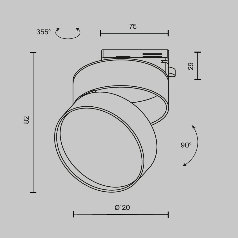 Track luminaire TR007-1-18W3K-B-1