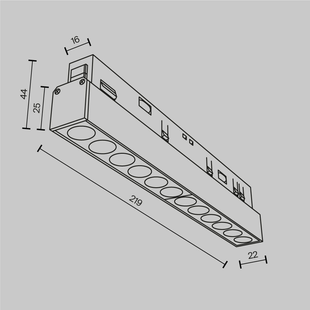 Track luminaire TR031-2-12W2.7K-B