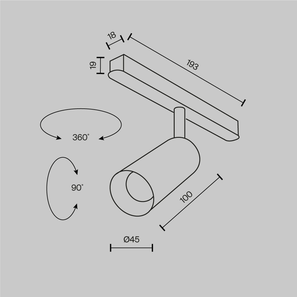 Track luminaire TR032-2-5W3K-M-BBS