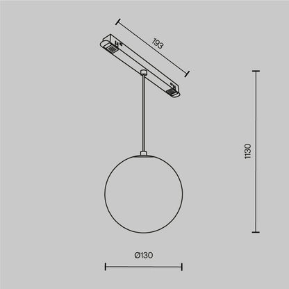 Pendant track luminaire TR039-2-5W4K-W-1