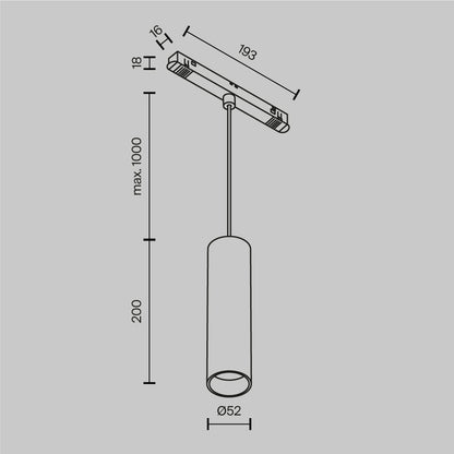 Pendant track luminaire TR041-2-12W3K-W