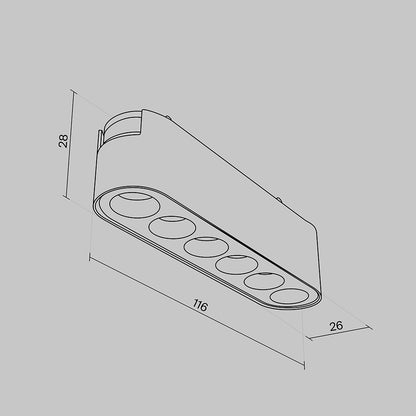Track luminare TR082-1-6W4K-M-W