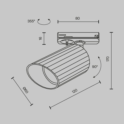 Track Luminaire TR087-1-GU10-W