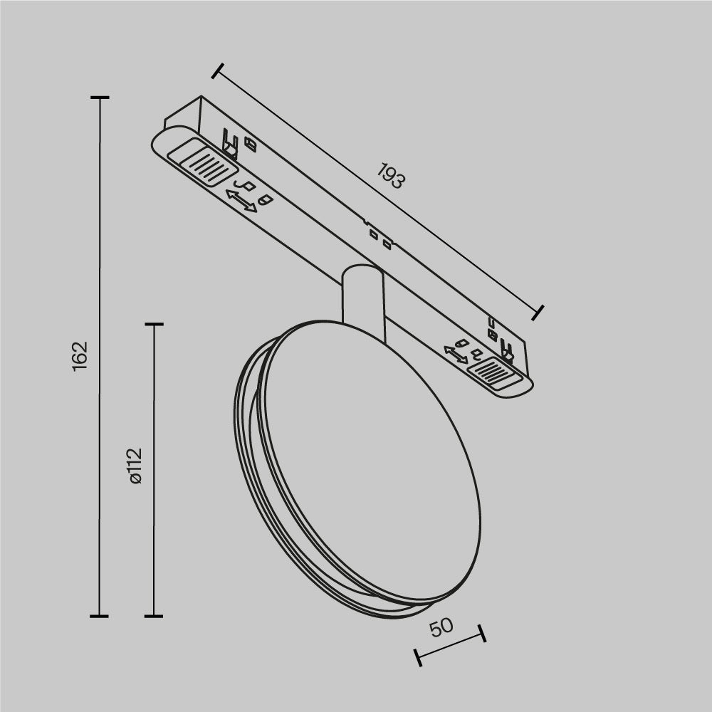 Track luminaire TR090-2-6W3K-B