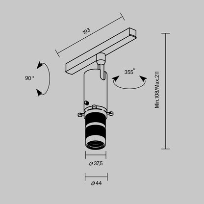 Track luminaire TR108-2-10W3K-B