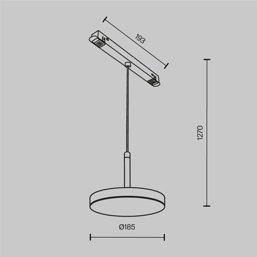 Pendant track luminaire TR123-2-15W3K-B