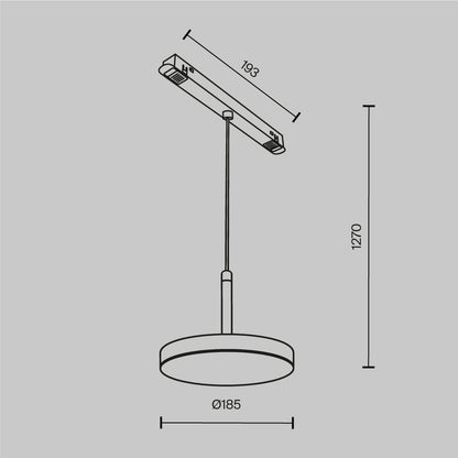 Pendant track luminaire TR123-2-15W3K-B