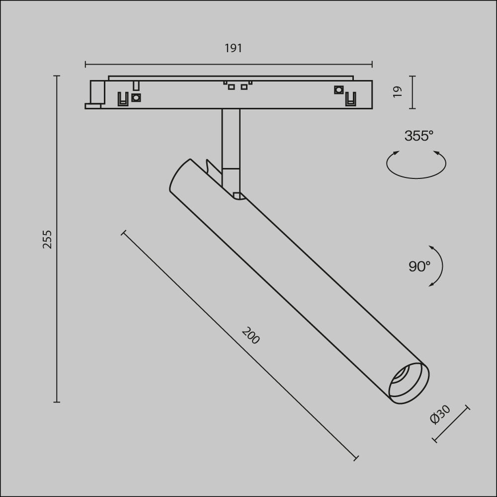 Track luminaire TR141-2-6W3K-M-BS