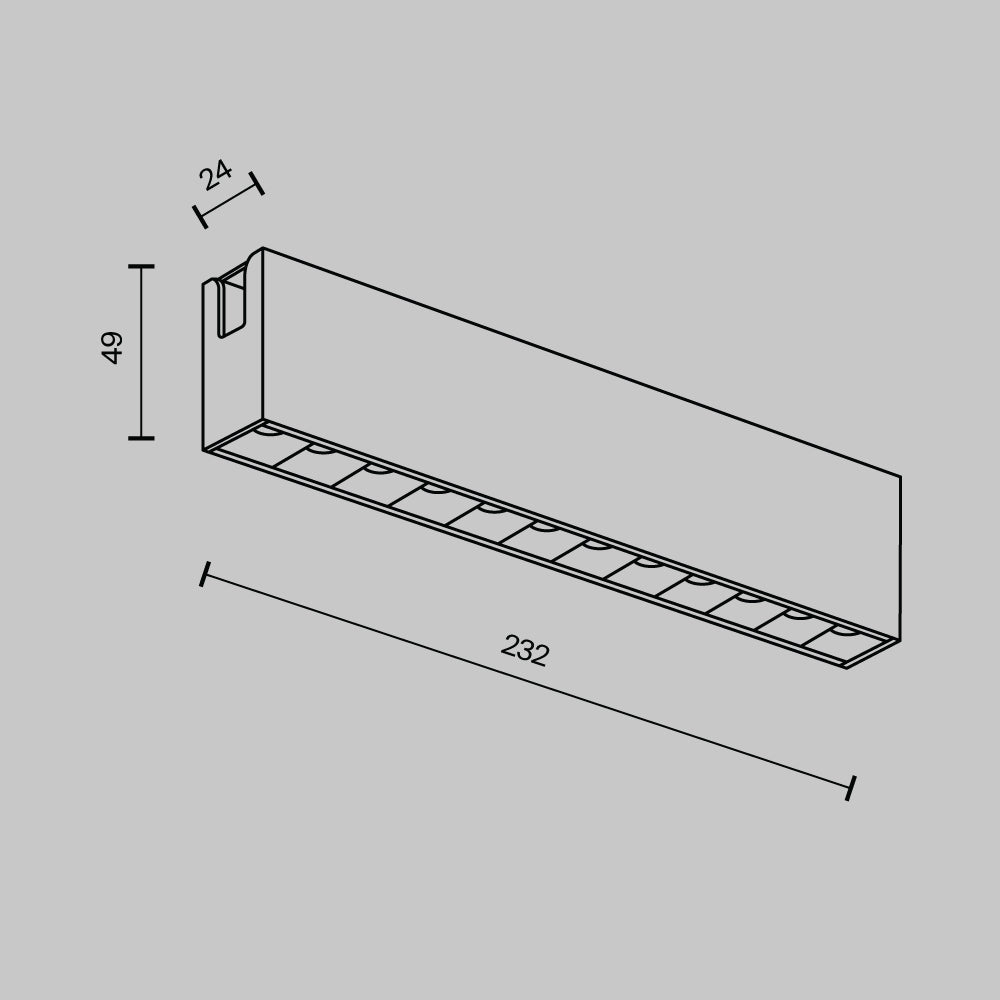 Track luminaire TR150-1-12W2.7K-M-BS-DE