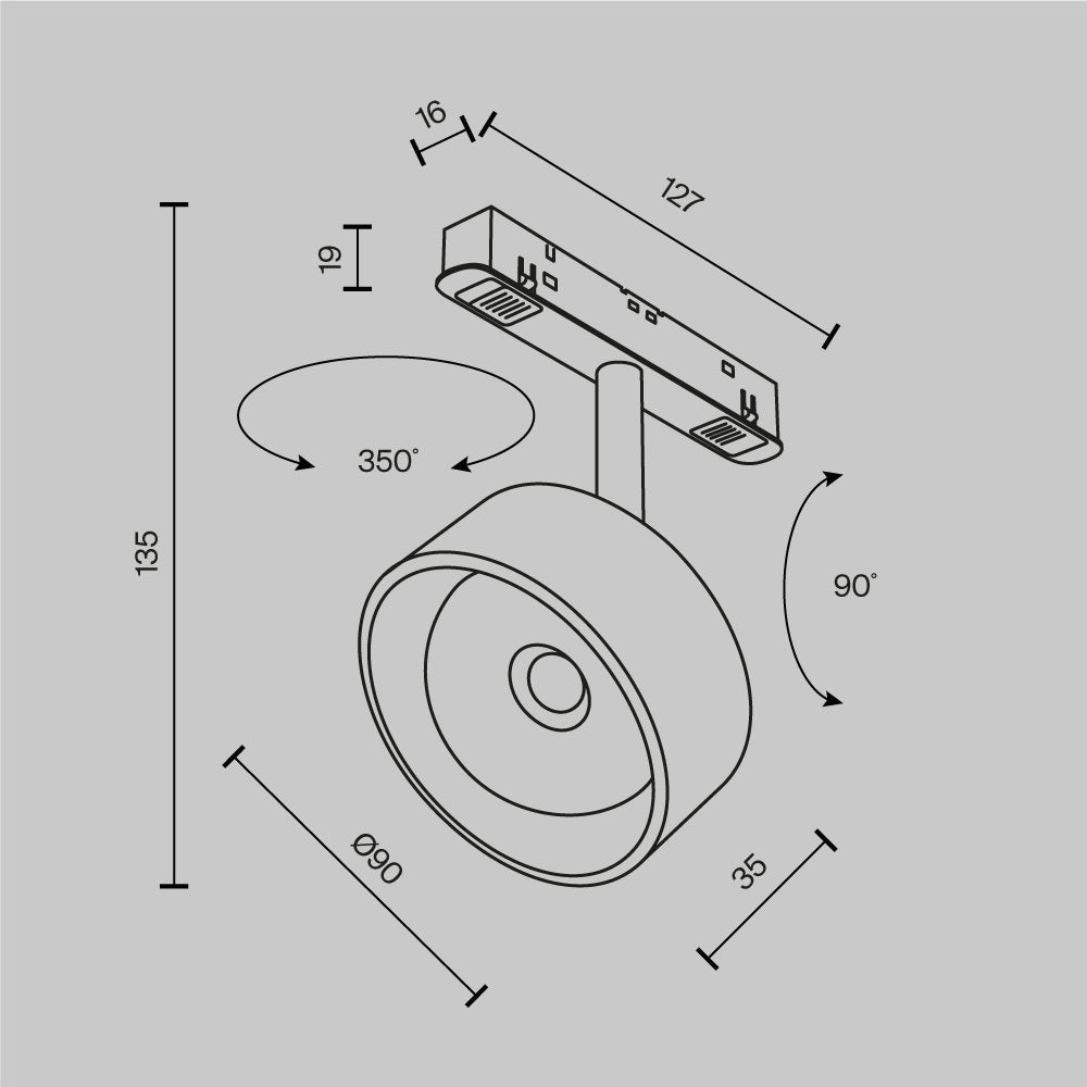 Track Lighting TR217-2-15W3K-B