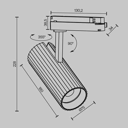 Track luminaire TR250-30W3K-B