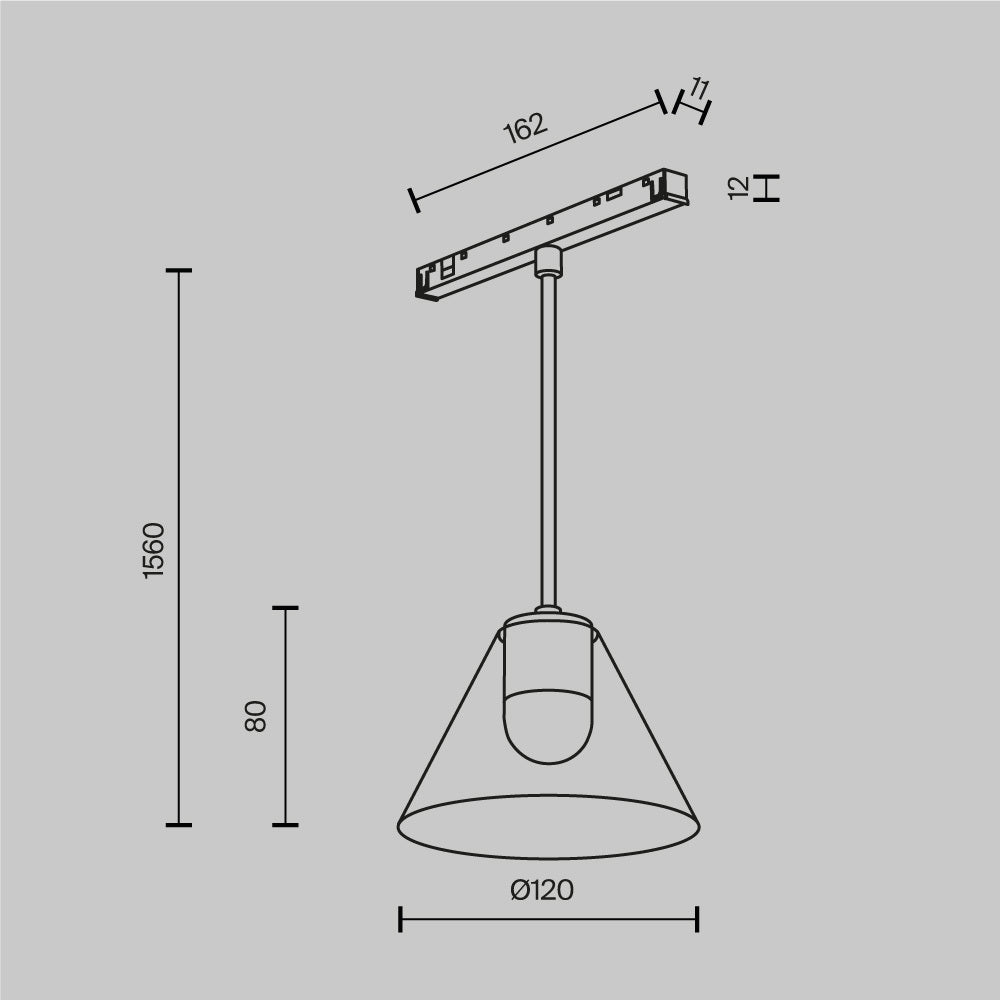 Rööbavalgusti TR255-5W2.7-6K-B-DE