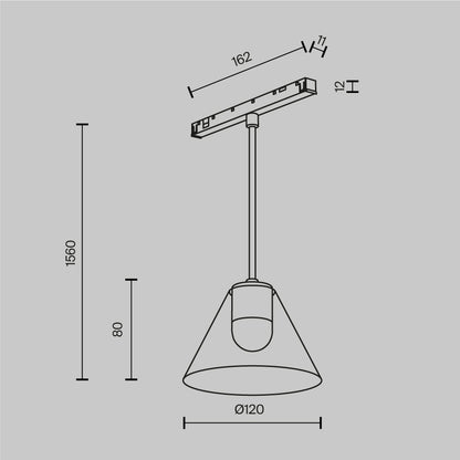 Rööbavalgusti TR255-5W2.7-6K-B-DE