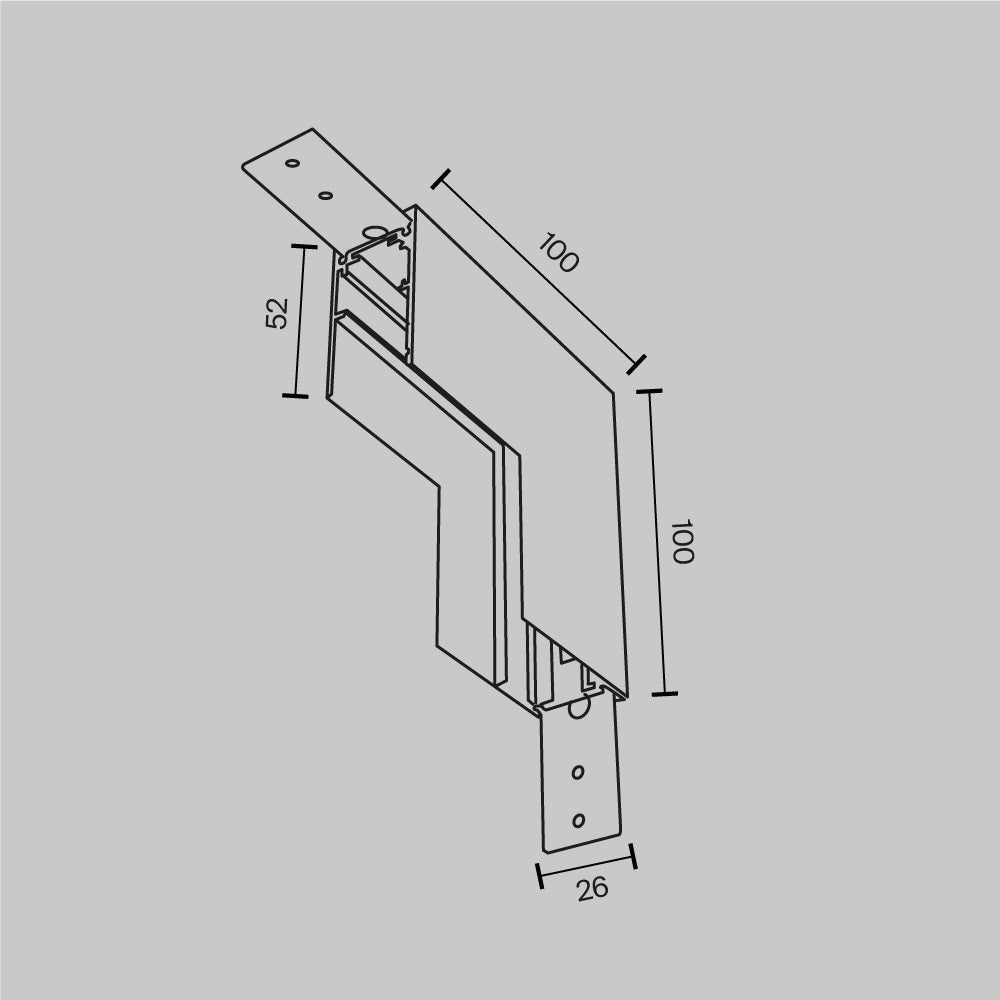 Inner corner connector TRA034ICL-41W