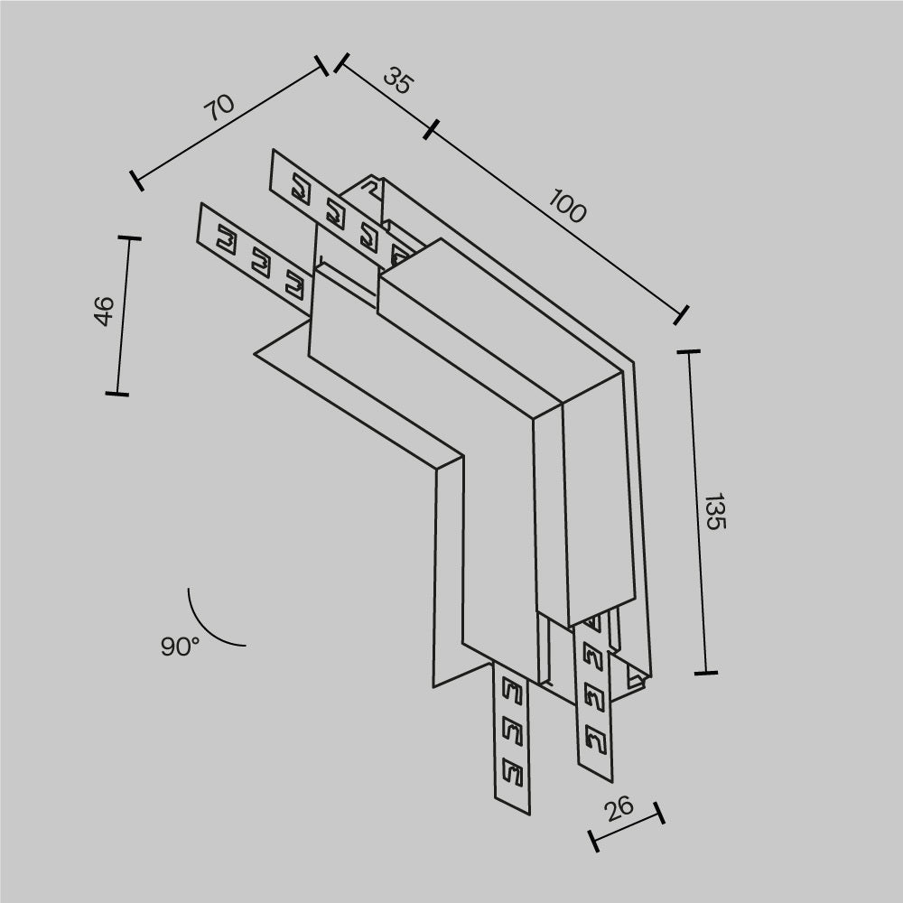 Nurgeline sisemine Exility ühendus GKL 12,5 mm, must