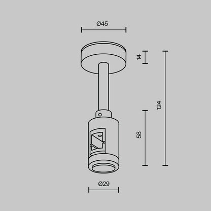 Lühike laekinnitus koos toiteühendusega 78 mm TRA156C-B1-B