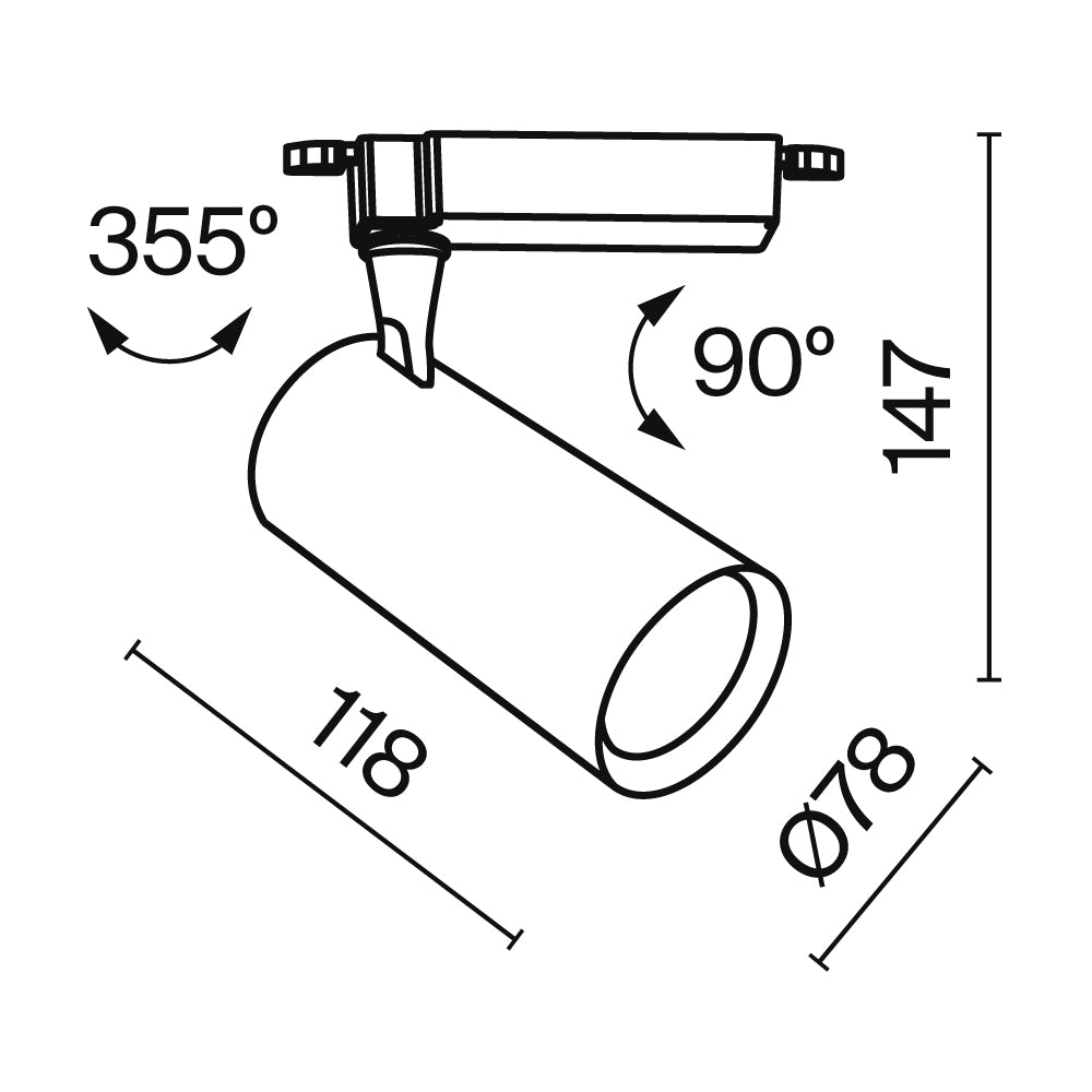 Track Lighting TR003-1-10W3K-S-B