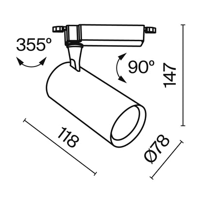 Track Lighting TR003-1-10W3K-S-B