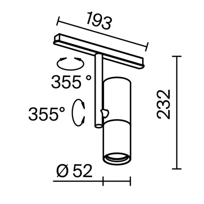 Track luminaire TR005-2-12W3K-BW